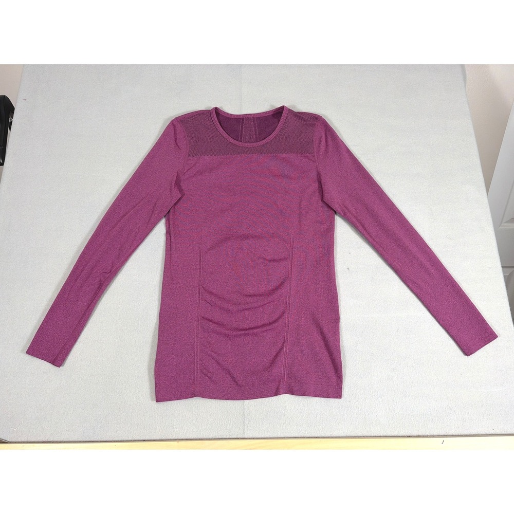 Fabletics Womens‎ Medium Purple Long Sleeve Mesh Panel Activewear Top